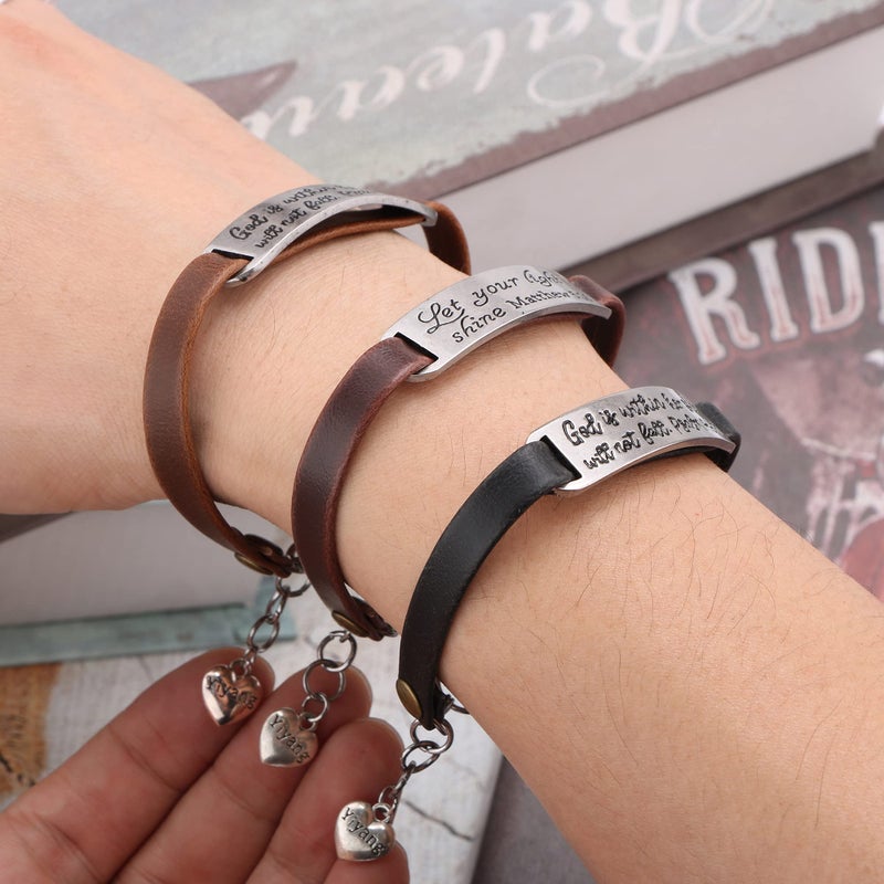 UNQJRY Christian Gifts for Women Bracelets for Her Inspirational Leather Bracelet for Women Jewelry Gift - Image 3